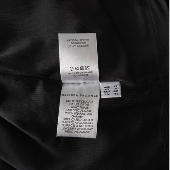 New Rebecca Vallance Senna Ribbed Velvet Mini Dress in Black Women's Size 8 - Picture 10 of 11